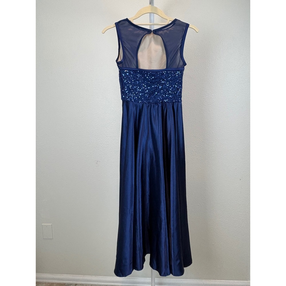 Weissman Navy Blue Sequin Lyrical Dance Costume Dress Kids Size SA Rhinestone - Picture 2 of 8